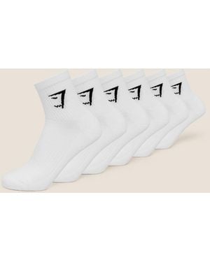 GYMSHARK Midi Socks 6Pk - Natural