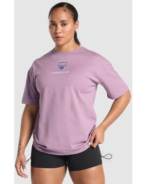 GYMSHARK Kettlebell Cutie Oversized T-Shirt - Purple