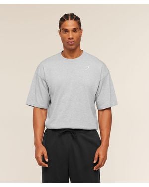 GYMSHARK Crest Oversized T-Shirt - Grey