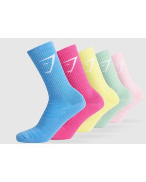 GYMSHARK Crew Socks 5Pk - Blue