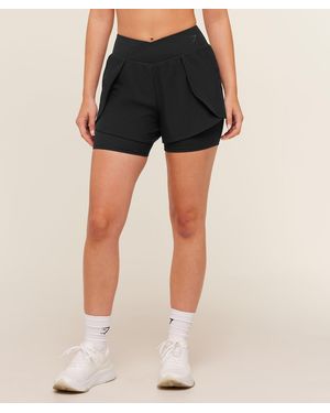 GYMSHARK Crossover 2-In-1 Shorts - Black