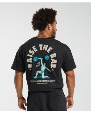 GYMSHARK Raise The Bar T-Shirt - Black