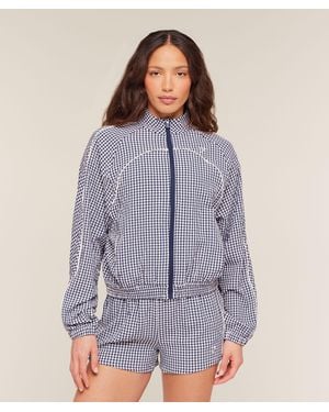 GYMSHARK Gingham Track Jacket - Purple