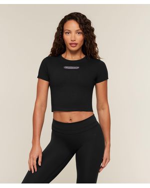 GYMSHARK For The Ones Who Show Up Graphic Baby Tee - Black