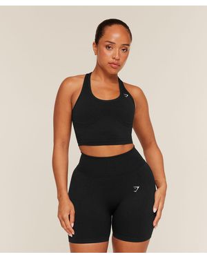 GYMSHARK Lift Seamless Midi Tank With Shelf - Black
