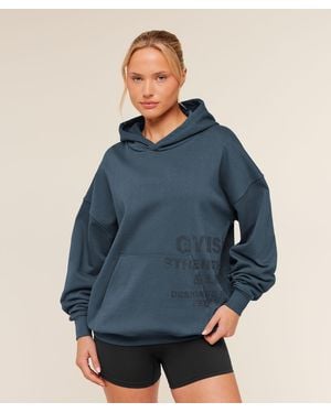 GYMSHARK Stacked Graphic Hoodie - Blue