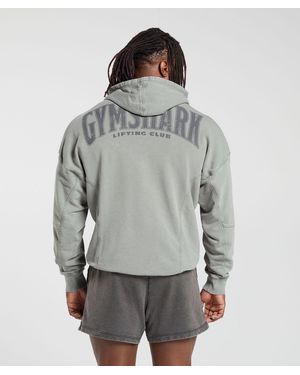 GYMSHARK Heritage Washed Hoodie - Grey