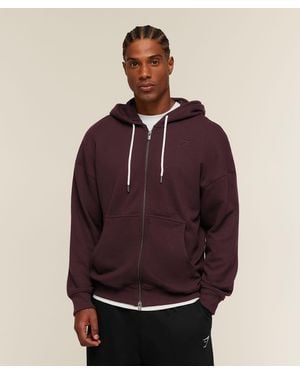 GYMSHARK Campus Crest Zip Through Hoodie - Purple