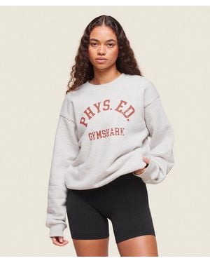 GYMSHARK Phys Ed Crew Neck Sweatshirt - White