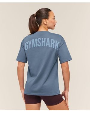 GYMSHARK Power Oversized T-Shirt - Blue