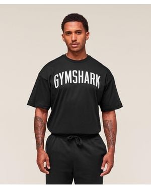 GYMSHARK Worn Graphic T-Shirt - Black
