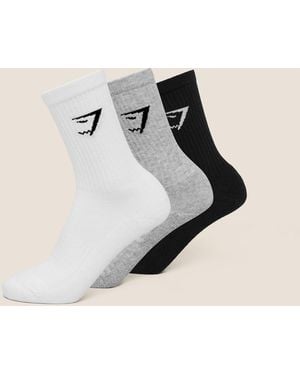 GYMSHARK Crew Socks 3Pk - White