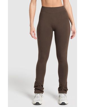 GYMSHARK Rest Day Boot Cut Cotton Leggings - Brown