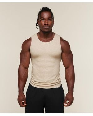 GYMSHARK Cotton Seamless Sleeveless Top - Natural