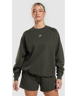 GYMSHARK Training Oversized Fleece Sweatshirt - Green
