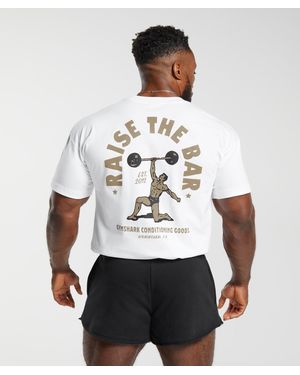 GYMSHARK Raise The Bar T-Shirt - White