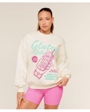 GYMSHARK Glutey Calls Graphic Sweatshirt - Pink