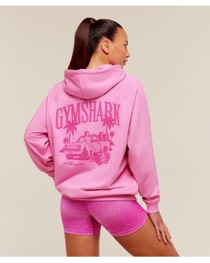 GYMSHARK Pick Up Truck Graphic Hoodie - Pink