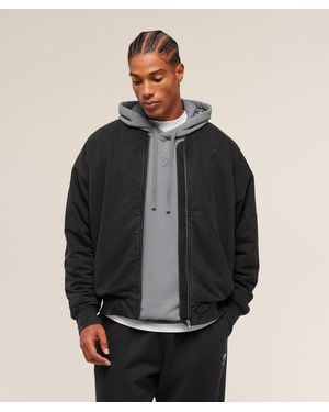 GYMSHARK Power Washed Jersey Track Jacket - Grey