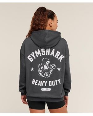 GYMSHARK Heavy Duty Oversized Hoodie - Black