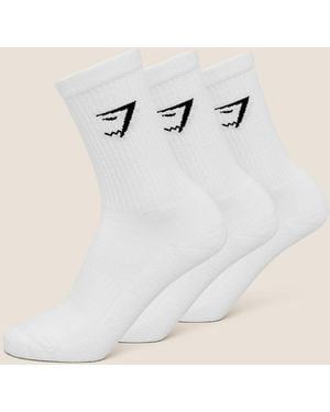 GYMSHARK Crew Socks 3Pk - Natural