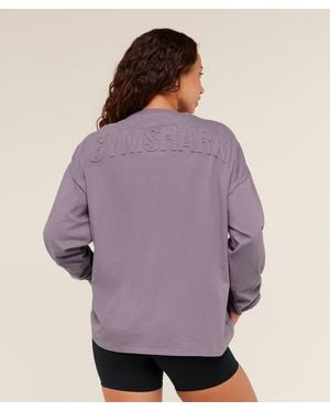 GYMSHARK Power Washed Long Sleeve Top - Purple