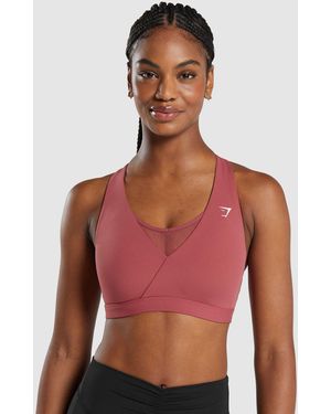 GYMSHARK Crossover Sports Bra - Red