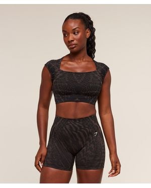 GYMSHARK Adapt Houndstooth Midi Top - Pink