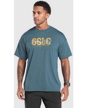 GYMSHARK Script Graphic T-Shirt - Blue