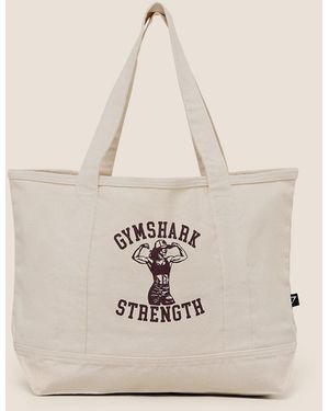 GYMSHARK Strength Graphic Tote Bag - Natural
