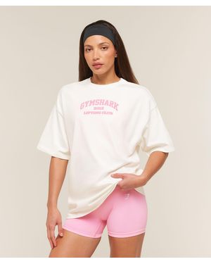 GYMSHARK Cozy Luxe Campus T-Shirt - Pink