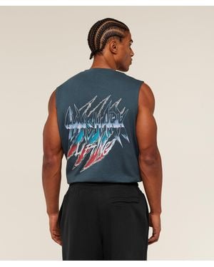 GYMSHARK Eagle Band Style Graphic Tank - Blue