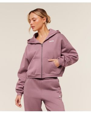 GYMSHARK Cosy Luxe Zip Through Hoodie - Purple