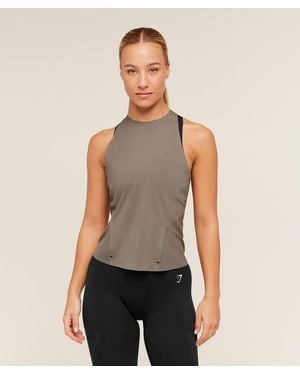 GYMSHARK Running Elite Loose Fit Tank - Gray