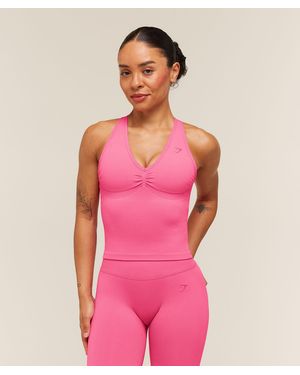 GYMSHARK Lift Seamless Tank With Shelf - Pink