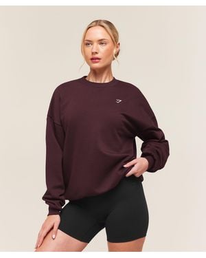 GYMSHARK Training Oversized Fleece Sweatshirt - Purple