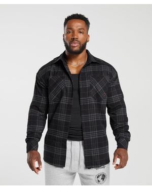 GYMSHARK Woven Wordmark Shirt - Black