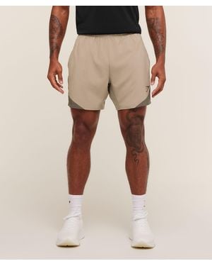 GYMSHARK Arrival Block 6" Shorts - Natural