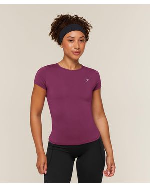 GYMSHARK Running Back Vent T-Shirt - Purple