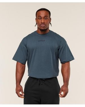 GYMSHARK Olde English T-Shirt - Blue