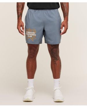 GYMSHARK Hybrid Graphic 7" Shorts - Blue