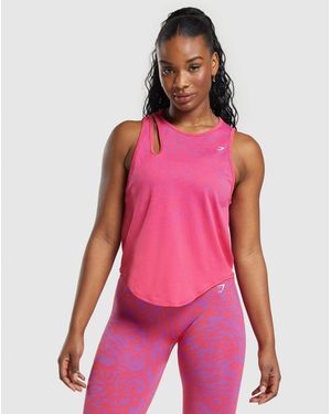 GYMSHARK Adapt Safari Seamless Drop Arm Faded Tank - Pink