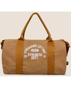 GYMSHARK Strength Dept Mini Canvas Duffle Bag - Natural