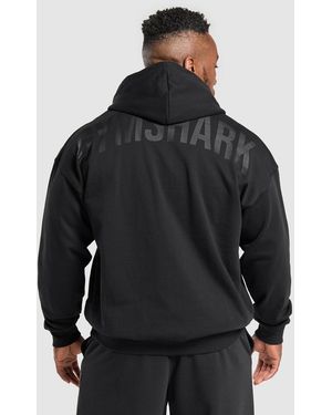 GYMSHARK Power Zip Up Hoodie - Black