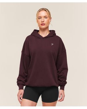 GYMSHARK Training Oversized Fleece Hoodie - Purple