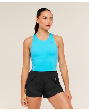 GYMSHARK Running Elite Bodyfit Tank - Blue