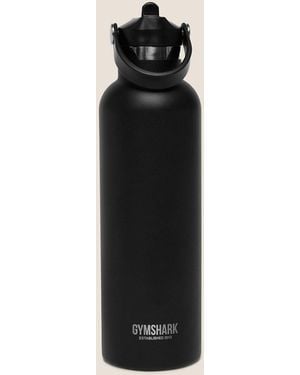 GYMSHARK 700Ml Metal Insulated Straw Bottle - Black