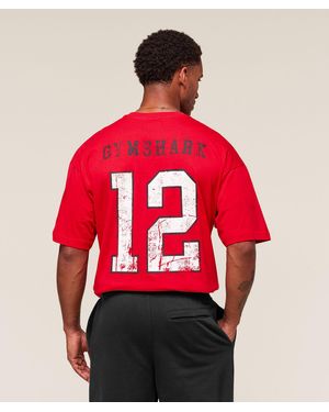 GYMSHARK Collegiate Graphic T-Shirt - Red