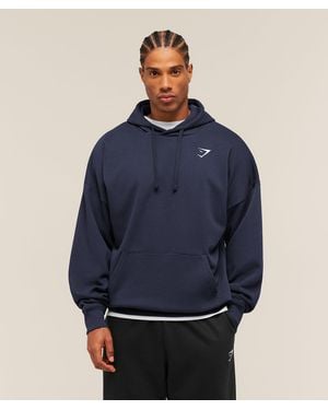 GYMSHARK Crest Oversized Hoodie - Blue