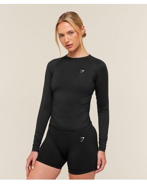 GYMSHARK Training Ruche Long Sleeve Top - Black